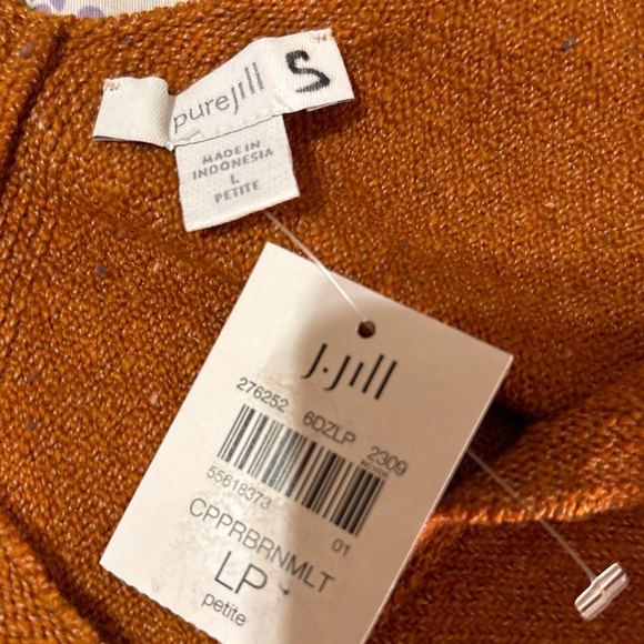 J. Jill Tweed Double V Sweater Size L. New with tags. - Picture 6 of 9